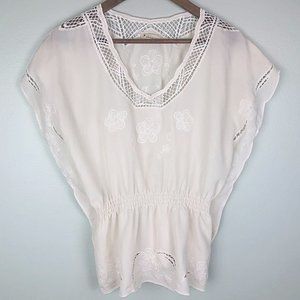 $10 CLEARANCE! Forever 21 Porcelain Lace Boho Peasant Top